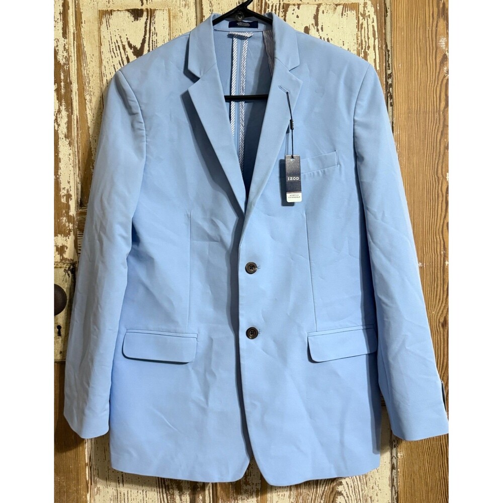 Boy's Izod Stretch Blazer Extensible Suit Jacket - Bleu Clair - Size 18 Regular